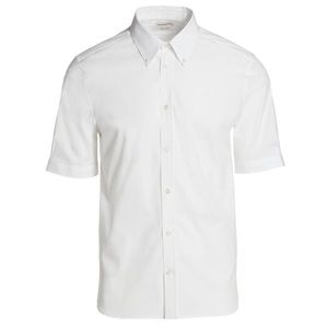 Alexander McQueen Classic Cotton Short-Sleeve Sport Shirt White Men’s Size 16
